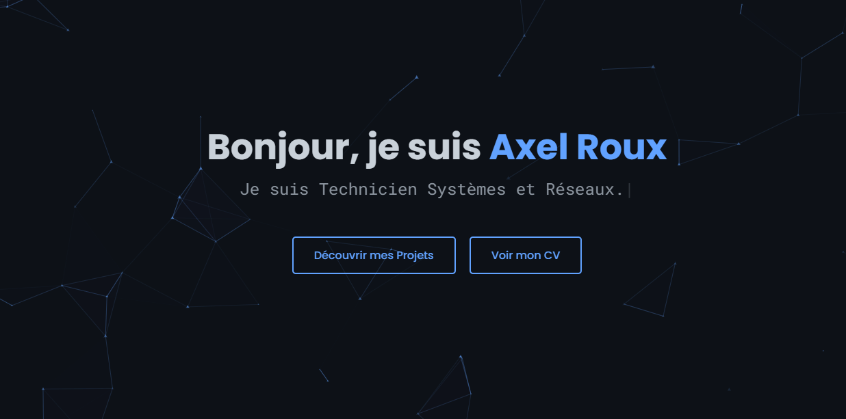 Capture d'écran du portfolio personnel